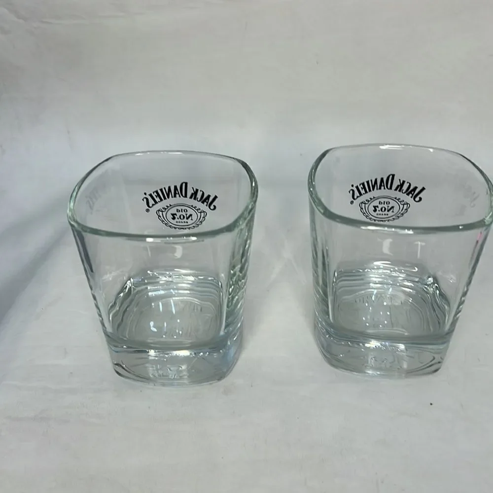 Jack Daniel’s Old # 7 Brand Rocks Glass Stamp Bottom 8 Oz 3 1/2 In Tall 3 In Top